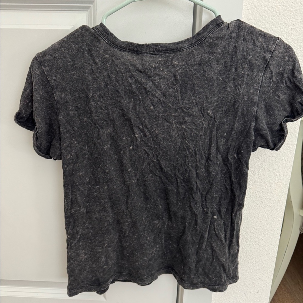 American Eagle Outfitters Mineral Wash Black Short Sleeve Tee